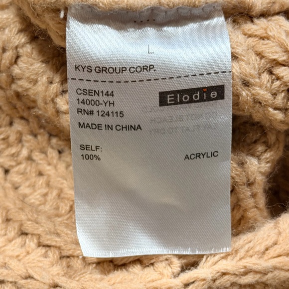 Anthropologie Elodie Cropped Scalloped Hem Oversized Sweater Large - Picture 4 of 6